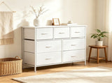 7-Drawer Fabric Dresser Storage Tower, Wide Chest Organizer with 2-Size Drawers, Sturdy Metal Frame 39785628
