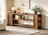 70.9" Console Table, Wooden 3-Tier Sofa Table for Entryway & Hallway 15966594