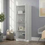 ZNTS Alara White 60" Height Simplistic Modern Double Door Storage Cabinet B061110707