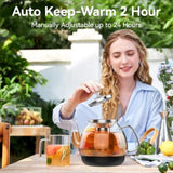 Compact Tea Maker Electric Glass KettleDual Methods of Steaming and Brewing with Temperature and 83847908