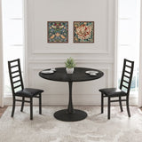 Metal Dining Chairs Set of 2, Steel Legs and PU Leather Seats, High Back Armless Dining Chairs, for W757P232710