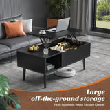 ZNTS Lift Top Coffee Table ,Wooden Furniture with Hidden Compartment and Adjustable Storage 98572719