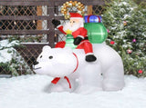 6ft 15W 7pcs LED Lights Santa Claus Rides Polar Bear Garden Santa Claus Decoration 07964549