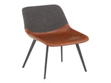 Two-Tone Chair in Brown Faux Leather and Grey Fabric - Set of 2 B202P223622