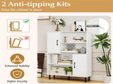 4-Tier Open Shelf Storage Cabinet with 2 Doors, 176 LBS Total Capacity for Entryway & Living 22873574