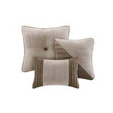 7 Piece Micro Corduroy Comforter Set Taupe Cal King B03596931