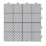 12 x 12 Inch Gray Interlocking Deck Tiles Plastic Waterproof Outdoor All Weather Anti-slip Bathroom 55281923