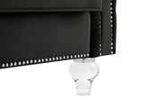 Black, Three-seater Sofa, Velvet Crystal Buckle Upholstery Sofa, Crystal Feet, Removable Cushion, 70232519