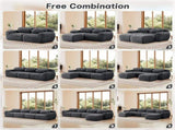 2-seater Modular Sectional Sofa Couches,Soft Fluffy Plush Fabric Bottom Anti-Slip Design,32D High W714P380187
