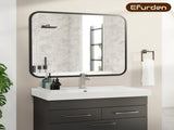 Black Bathroom Wall Mirror for Over Sink 40" 32" Rectangle Vanity Mirror with Round Corner for 65150243