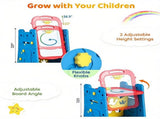 Blue 3-in-1 Kids Double Sided Art Easel, Magnetic Whiteboard & Chalkboard Standing Drawing Board 89404715