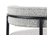 Burbank Modern Round Boucle Dining Chairs, Set of 2, Black White T2574P180243