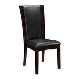 Modern Contemporary Dining Side Chairs Set of 2 Dark Brown Faux Leather Upholstered Espresso Finish B011P255724