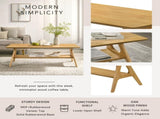 Arona Mid-Century Modern Wood Shelf Coffee Table T2574P510868