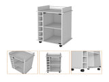 Savannah 6-Bottle 3-Shelf Bar Cart White B06280467