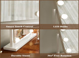13"x11" Vanity Mirror with 3 Color Lighting Lighted Touch Screen Makeup Mirror, White 81001356