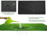 3ft x 32ft Artificial Turf 0.6" Mat with Drainage Holes. Fake Grass with Rubber Backing, 52604184