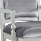 Grey and Platinum Upholstered Arm Chairs B062P182703