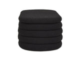 Fuji 49" Upholstered Oval Storage Bench, Ebony Black Boucle B2719P238463