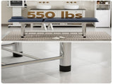 Professional Stationary Massage Table, 550lbs Heavy Duty Wide Exam Bed for Treatment, Backrest 13015666