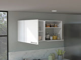 Stackable Wall Storage Cabinet 24" H, Two Internal Shelves, Two External Storage Shelves, One Door, B097133151