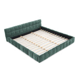 King size Upholstered Bed Frame Thick Fabric, Chenille Fabric Grounded Queen Size Platform Bed W487P246687