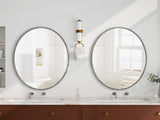 Iron Art Oval Retro Mirror, Antique Effect, Wall Hanging, Suitable For Bathroom, Bedroom, Living W757P251823