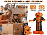 12ft Inflatable Halloween Decor with Skeleton Ribs, Pumpkin & Grim Reaper, 3 LED Lights 115 Count 23117795