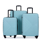 3 Piece Luggage Sets ABS Lightweight Suitcase with Two Hooks, Spinner Wheels, TSA Lock, 62300134