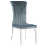 Dark Grey and Chrome Tufted Side Chair B062P153679