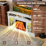 58" TV Stand with RGB Fireplace White- Smart App Remote Control, 4777 BTU Heater 79078321