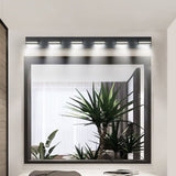 Modern Black LED Vanity Light, 6-Lights Wall Sconce for Bathroom and Mirror, Sleek Minimalist W1340P248798