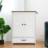 Dog Feeding Station, Dog Food Storage Cabinet with Hidden Dog Bowls, Adjustable Panel, Hooks, for W1687P205402