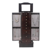 ZNTS Jewelry Cabinet Box Storage Chest Necklace Wood Walnut Stand Organizer 28727290