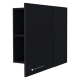 So- Hi Wall Cabinet in Melamine with One Door, Black B128P237141