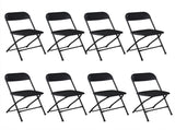 6pcs Injection Molding Classic Garden Plastic Folding Chair Black 75188255