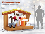 6ft Inflatable Nativity Scene - 6 Built-in LED Lights Weather-Resistant Polyester Xmas Outdoor Decor 92207829