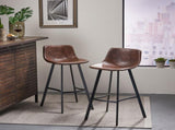 Set of 2 30" Dax Faux Leather Barstool Brown 57582.00
