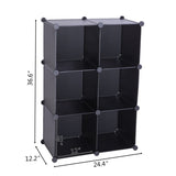 ZNTS Cube Storage 6-Cube Closet Organizer Storage Shelves Cubes Organizer DIY Closet Cabinet Black 23704332