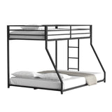 Adam Sturdy Twin over Full Bunk Metal Black for Kids and Adult, Low Profile Twin over Full Bunk B083P152992