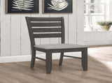Set of 2 Dining Chairs with Fabric Upholstered Seat, Dark Grey B016P227268