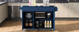 K&K 53.2'' Kitchen Island with Drop Leaf, Kitchen Storage Cart with Spice Rack, Towel Rack and 2 N707P173041G