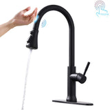 FLG Touch-On Kitchen with Pull Down Sprayer Single Handle Brass Touch Activated Kitchen Sink W1932126990