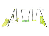 ZNTS XNS052 green and blue interesting six function swingset with net swing metal plastic safe swing set W1711105122