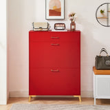 Shoe Storage Cabinet for Entryway, Free Standing Shoe Organizer with 2 Flip Drawers, Hidden Shoe W578124380