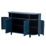 U_Style Curved Design Storage Cabinet made of Fraxinus Mandschuric Solid Wood Veneer, Featuring Four N711P247437V