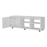 FM FURNITURE Parker TV Stand with a Door and Open Storage, White B128P269885