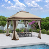 ZNTS Outdoor 11x 11Ft Pop Up Gazebo Canopy With Removable Zipper Netting,2-Tier Soft Top Event 99659199