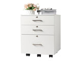 White Wood Grain Density Board Three Drawers Wooden Filing Cabinet 50763248