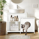 ZNTS Cat litter box enclosure for bathroom, Hidden Litter Pet Washroom with Divider, Indoor Cat House for W1687P251061